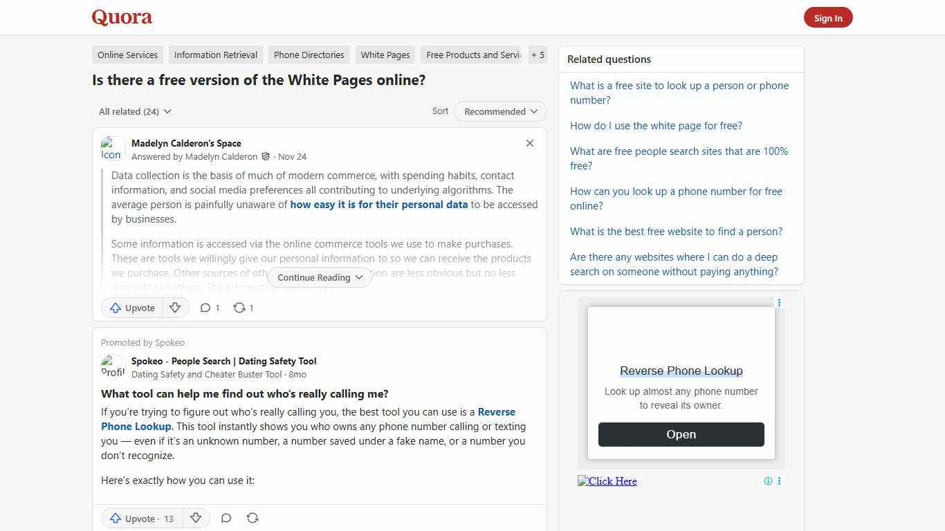 Is there a free version of the White Pages online? - Quora